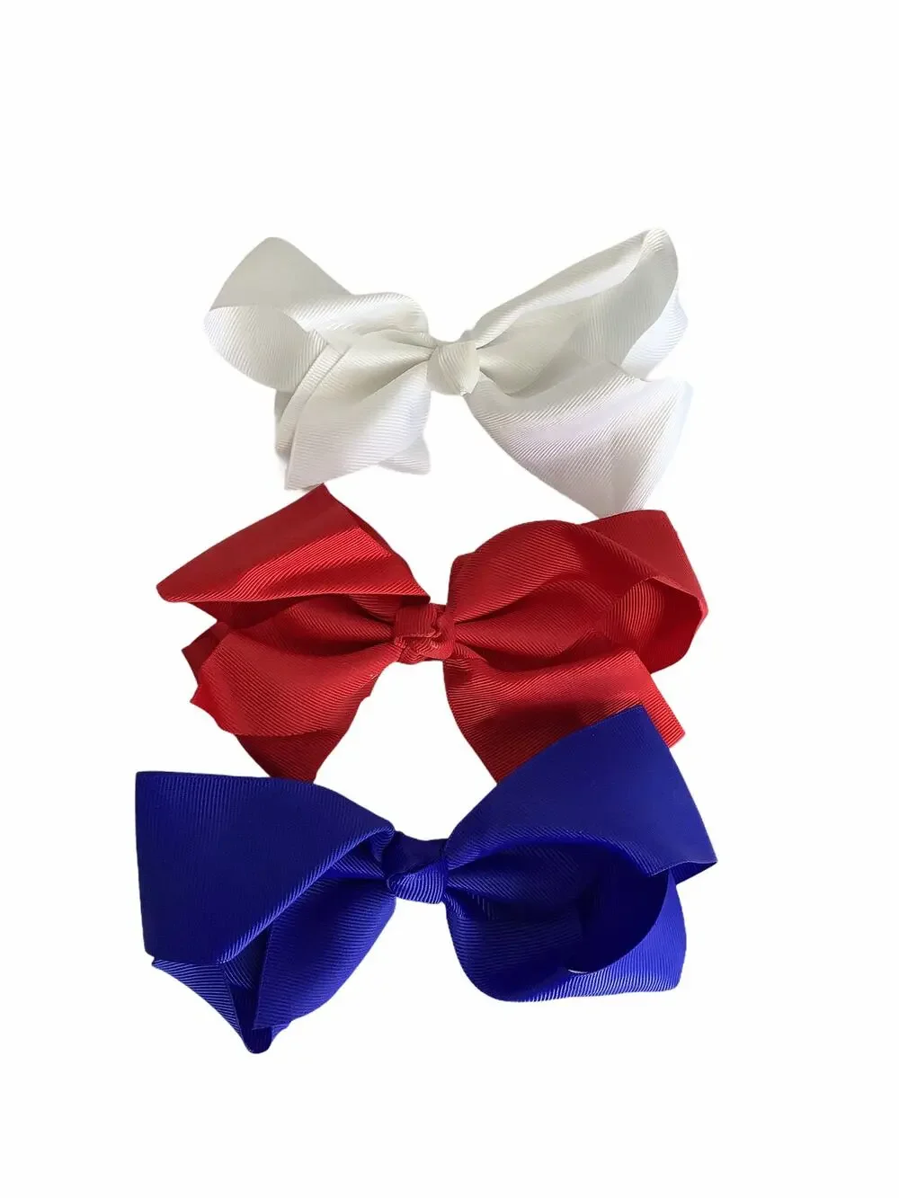 BUNDLE Girl’s Lot of 3 Red, White & Blue Hair Bow Clips NEW